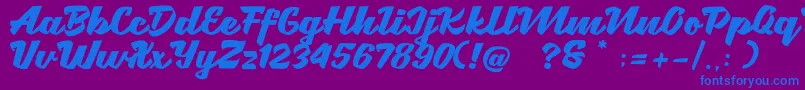 Brotha Script Font – Blue Fonts on Purple Background