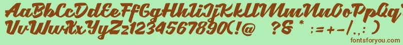 Brotha Script Font – Brown Fonts on Green Background