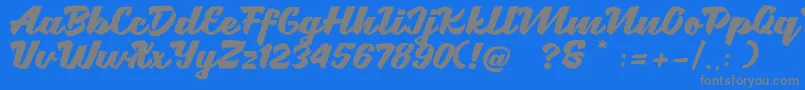 Brotha Script-Schriftart – Graue Schriften auf blauem Hintergrund