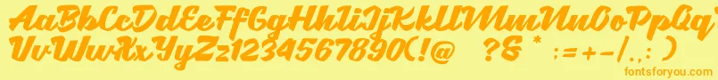 Brotha Script Font – Orange Fonts on Yellow Background