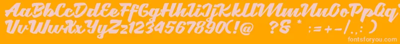 Brotha Script Font – Pink Fonts on Orange Background