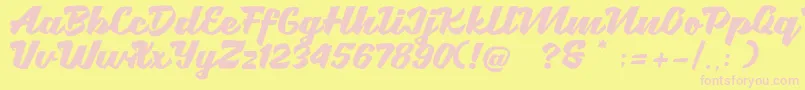 Brotha Script-Schriftart – Rosa Schriften auf gelbem Hintergrund