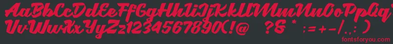 Brotha Script Font – Red Fonts on Black Background