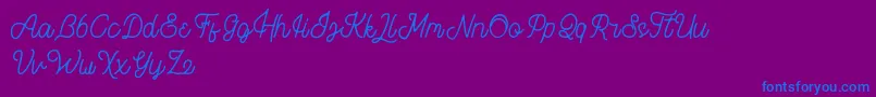 Brothen-Schriftart – Blaue Schriften auf violettem Hintergrund