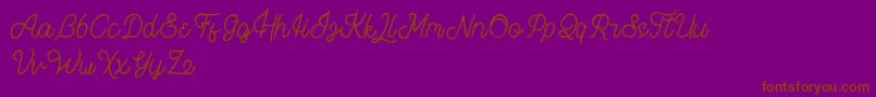 Brothen-Schriftart – Braune Schriften auf violettem Hintergrund