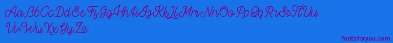 Brothen-Schriftart – Violette Schriften auf blauem Hintergrund