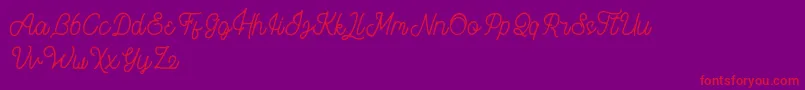Brothen-Schriftart – Rote Schriften auf violettem Hintergrund