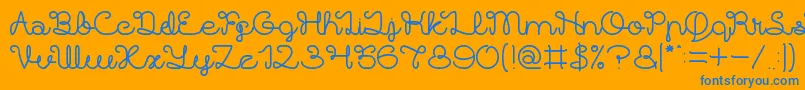 Brother Army-Schriftart – Blaue Schriften auf orangefarbenem Hintergrund