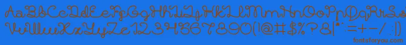 Brother Army-Schriftart – Braune Schriften auf blauem Hintergrund