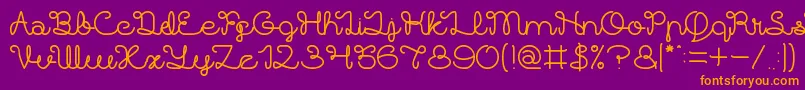 Brother Army-Schriftart – Orangefarbene Schriften auf violettem Hintergrund