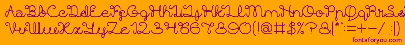 Weitere Informationen zur Brother Army-Schriftart Brother Army-Schriftart – Violette Schriften auf orangefarbenem Hintergrund