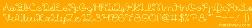 Brother Army-Schriftart – Gelbe Schriften auf orangefarbenem Hintergrund