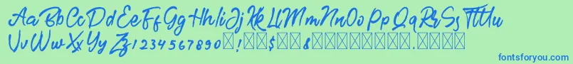 BrotherFree Font – Blue Fonts on Green Background