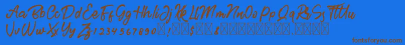 BrotherFree Font – Brown Fonts on Blue Background
