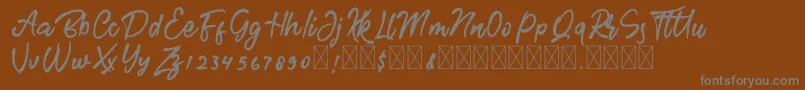 フォントBrotherFree – 茶色の背景に灰色の文字