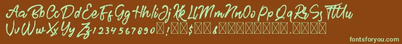 fuente BrotherFree – Fuentes Verdes Sobre Fondo Marrón