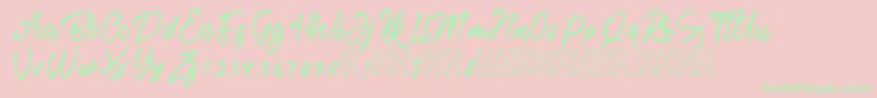 BrotherFree Font – Green Fonts on Pink Background