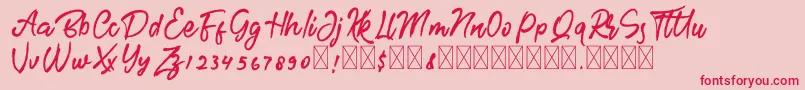 BrotherFree Font – Red Fonts on Pink Background