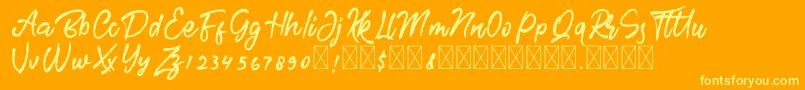 Шрифт BrotherFree – жёлтые шрифты на оранжевом фоне