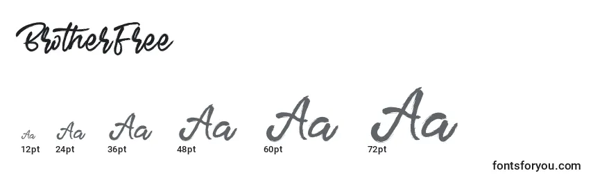 BrotherFree Font Sizes