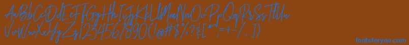 Brotherhood Font – Blue Fonts on Brown Background