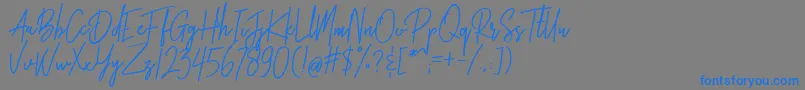 Brotherhood Font – Blue Fonts on Gray Background