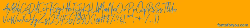 Brotherhood Font – Blue Fonts on Orange Background