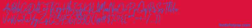 Brotherhood Font – Blue Fonts on Red Background