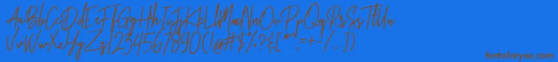 Brotherhood Font – Brown Fonts on Blue Background