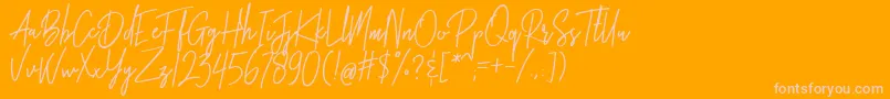 Brotherhood Font – Pink Fonts on Orange Background