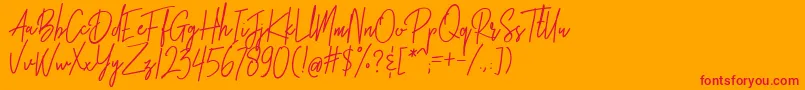 フォントBrotherhood – オレンジの背景に赤い文字