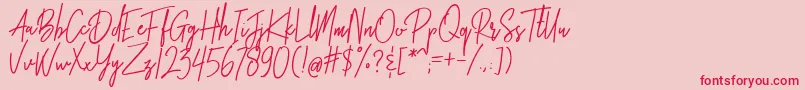 フォントBrotherhood – ピンクの背景に赤い文字