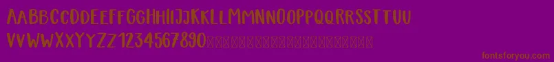 フォントBrotherley – 紫色の背景に茶色のフォント