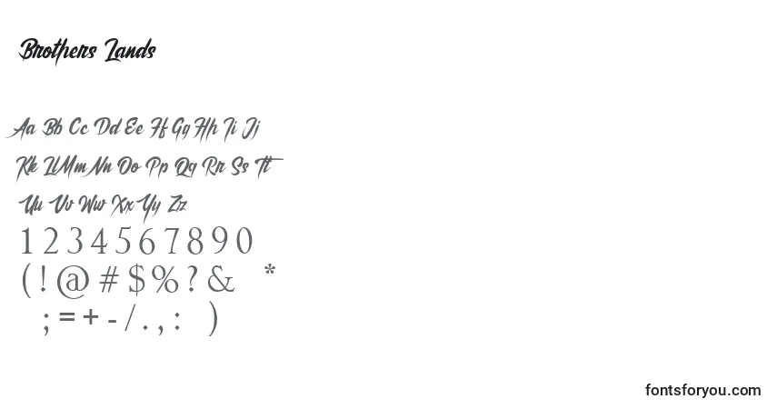 Brothers Landsフォント–アルファベット、数字、特殊文字