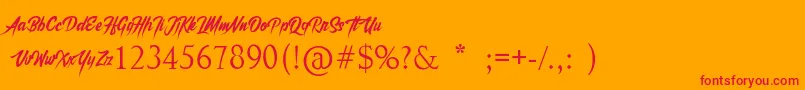 Brothers Lands Font – Red Fonts on Orange Background