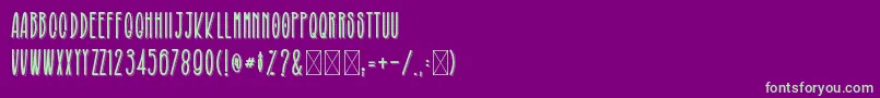 Broughesnaro Font – Green Fonts on Purple Background