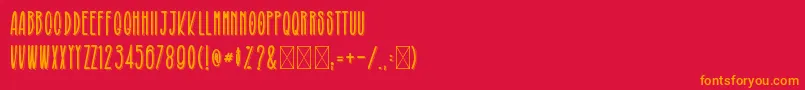 Broughesnaro Font – Orange Fonts on Red Background