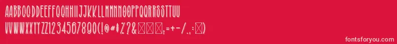 フォントBroughesnaro – 赤い背景にピンクのフォント
