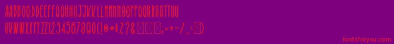 Broughesnaro-Schriftart – Rote Schriften auf violettem Hintergrund