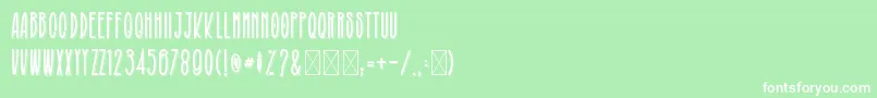 フォントBroughesnaro – 緑の背景に白い文字