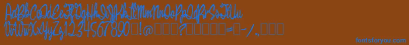 Brown Bag Font – Blue Fonts on Brown Background