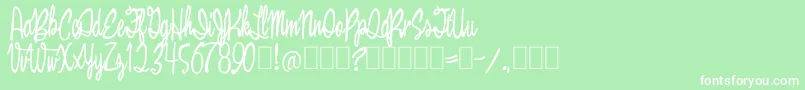 Brown Bag Font – White Fonts on Green Background