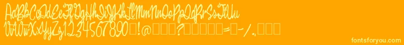 Brown Bag-Schriftart – Gelbe Schriften auf orangefarbenem Hintergrund