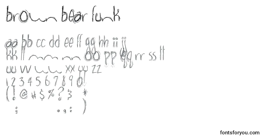 Fuente Brown bear funk - alfabeto, números, caracteres especiales