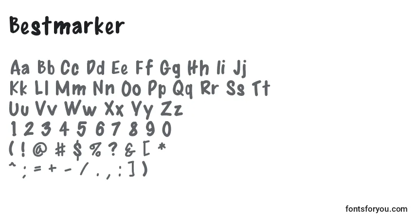 Czcionka Bestmarker – alfabet, cyfry, specjalne znaki