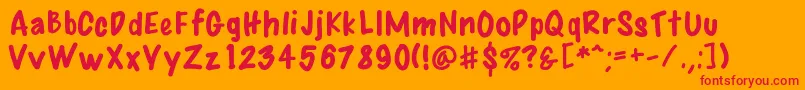 Bestmarker-Schriftart – Rote Schriften auf orangefarbenem Hintergrund
