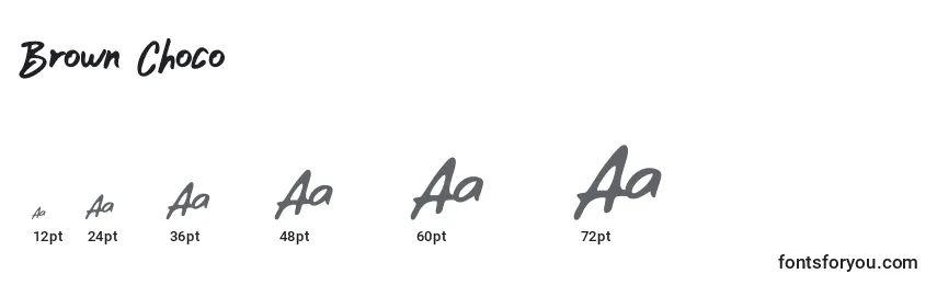 Brown Choco Font Sizes