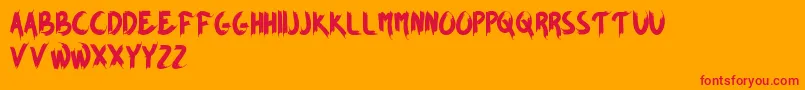 BROWN FOXY   Personal Use Only Font – Red Fonts on Orange Background