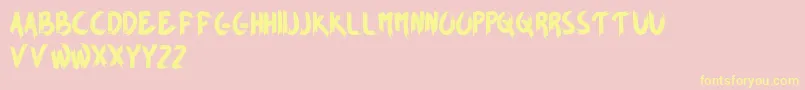 BROWN FOXY   Personal Use Only Font – Yellow Fonts on Pink Background