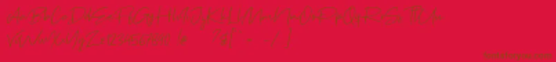 Brown Pen Font – Brown Fonts on Red Background